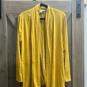 Bright Yellow Open Front Cardigan
